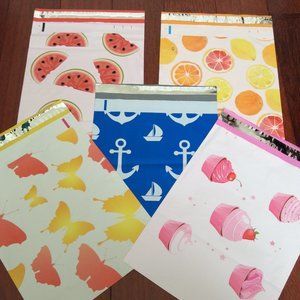 15 Poly Mailers self seal bags 10X13 in 5 designs